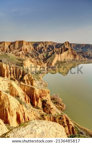 Burujon Canyon or Barrancas de Burujon, Spain, HDR Image