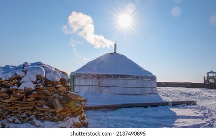 Buryat Yurt (tent) On The Snow - Irkutsk , Siberia