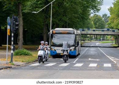 Bus 40 With Scooters In Front At Amsterdam The Netherlands 8-9-2022