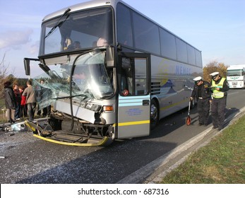 Bus Accident And Policeman