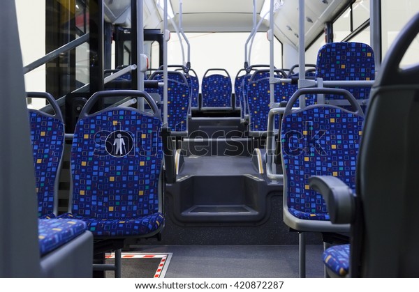 Bus Inside City Transportation White Interior Stock Photo (Edit Now ...