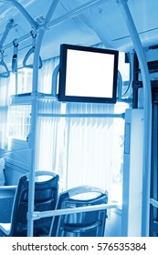 Bus Interior With Blank Screen