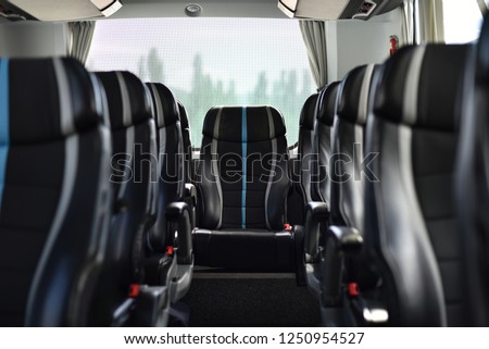 bus interior in bokeh effect