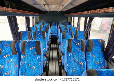 Bus Interior With Empty Seats, No Passengers