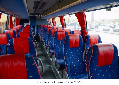 Bus interior of on old vehicle