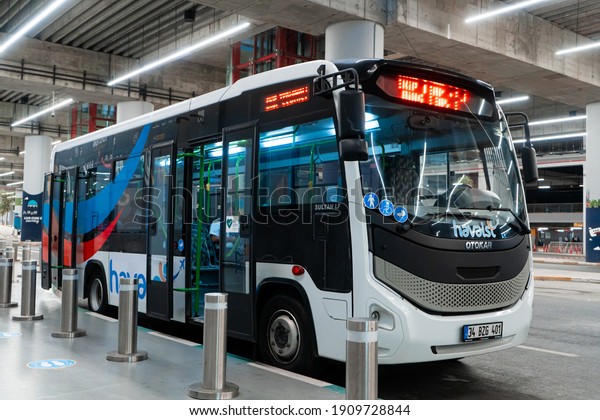Bus link from Istanbul international airport
to city. Turkey , Istanbul -
21.07.2020