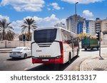  Bus on the road in Dubai. 