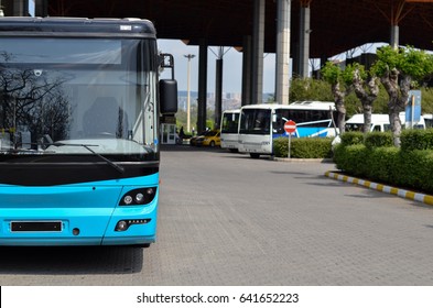 bus parked on bus station