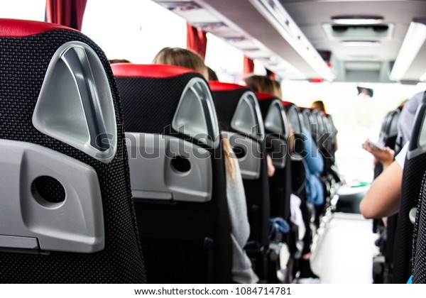 Bus seats\
close-up