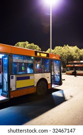 Bus Station At Night