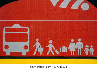 at the bus stop