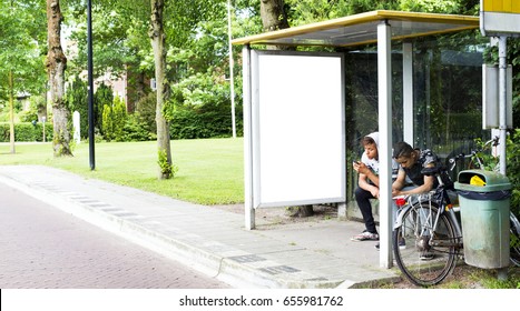 Bus Stop Abri Or Billboard Mockup