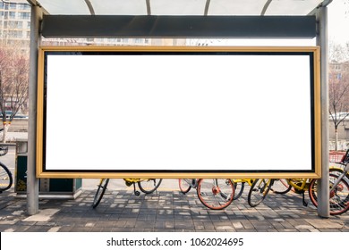 Bus Stop Advertisement Mockup Urban City Environment China Asia