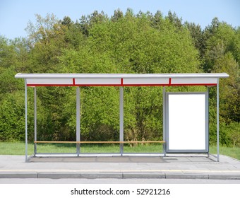 Bus Stop With Advertising Board