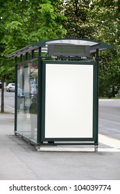 Bus Stop With A Blank Billboard