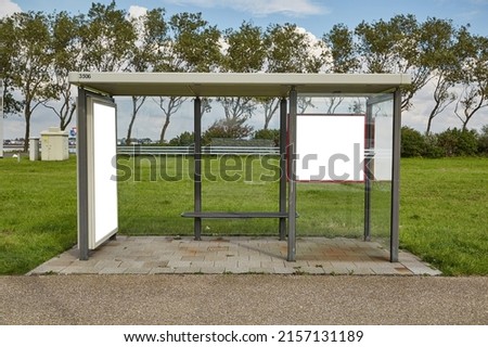 Bus stop by a roadstide