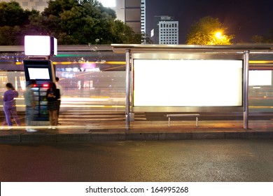 Bus Stop At Night 