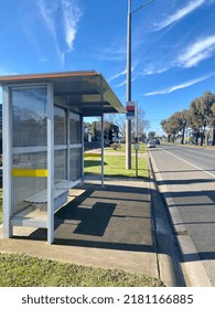 Bus stop on the road - Shutterstock ID 2181166885