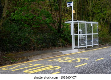 Bus Stop Shelter Rural Countryside Uk Public Transport Free Travel Pensioner Senior Person Commute