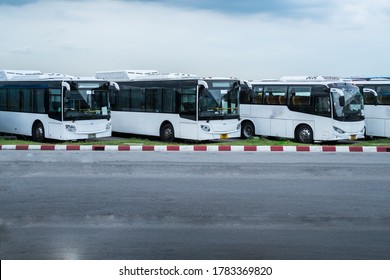 Bus Stop At Station In Terminal