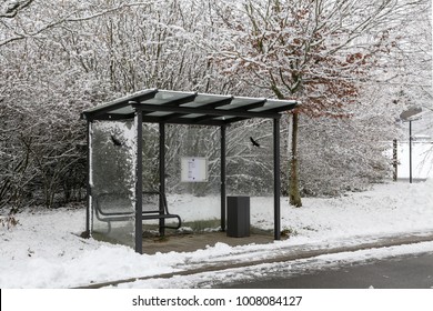 Bus Stop In Winter