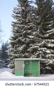 Bus Stop In Winter Environment