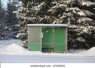 Bus Stop In Winter Environment