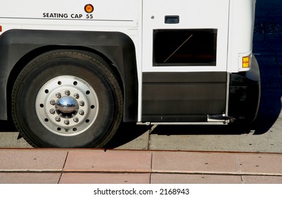 Bus Waiting For Passengers At New York Stop