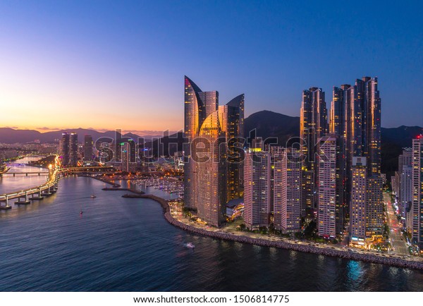 Busan South Korea City Skyline Haeundae Stock Photo Edit Now 1506814775