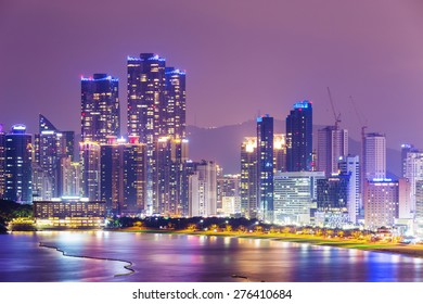 Busan, South Korea Skyline At Haeundae District