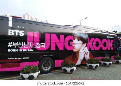 Busan,Korea-june,15,2019:The Bus For BTS Jungkook Supporters