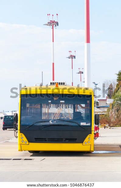buses for passengers at the international airport\
of Sochi.