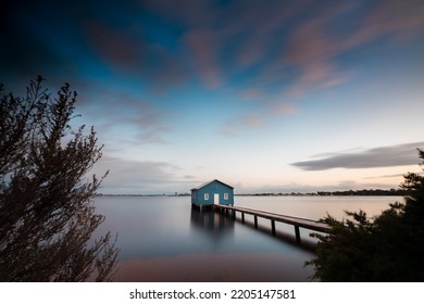 Bush And Blue Boat House In Perth, Western Australia