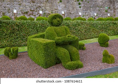 Bush Sculpture In Park - Durbuy Belgium - Nature Background