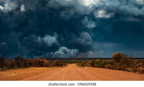 Bushfire Wildfire Smoke In Remote Area Of Forrestania, Mount Holland Western Australia