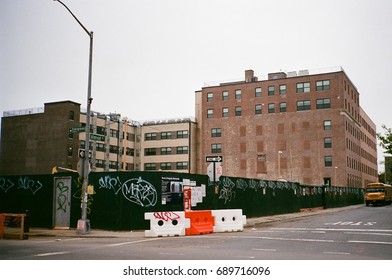 Bushwick construction in Brooklyn, New York, film 35mm