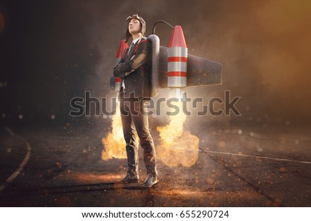 Businesman with Jetpack