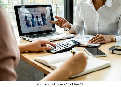 Business Adviser Analyzing Financial Figures Denoting The Progress Internal Revenue Service Checking Document. Audit Concept