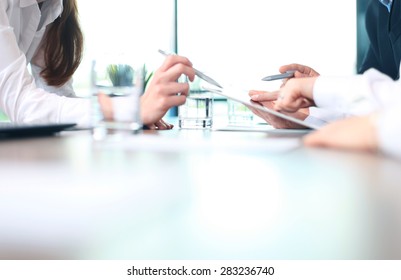 Business adviser analyzing financial figures denoting the progress in the work of the company  - Shutterstock ID 283236740