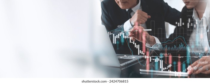 Business analysis, marketing plan, strategy and solution. Business team meeting to discuss teh situation on the market, monitoring financial, stock market report, economic graph growth chart - Powered by Shutterstock