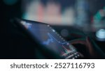 Business analyst, financial advisor or crypto trader holding digital tablet in hands consulting stock market investor analyzing trade charts dynamic indexes investing trends on tab screen. Close up.
