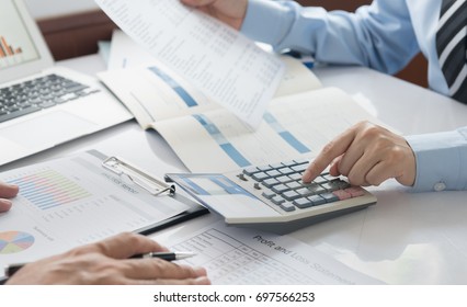 Business analyst team checking in financial statement for audit internal control system. Accounting , Accountancy  Concept. - Shutterstock ID 697566253