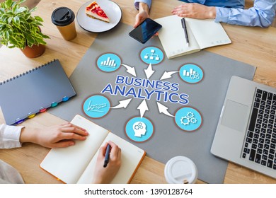 Business Analytics Financial Data Analysis Concept. Peoples working in office.