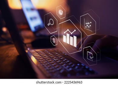 Business Analytics Intelligence Concept, Financial Charts To Analyze Profit And Finance Of Company	