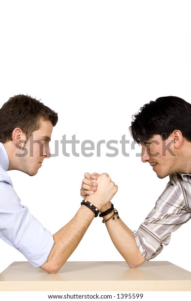 Business Arm Wrestling Between Two Men Stock Photo (Edit Now) 1395599