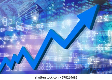 Business arrow graph abstract background, Stock market graphs