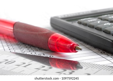 Business Background Table Pen Calculator Stock Photo 1097592245