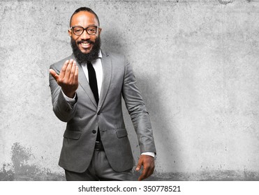 Business Black Man Come Here Gesture