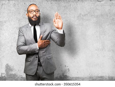 business black man swearing
