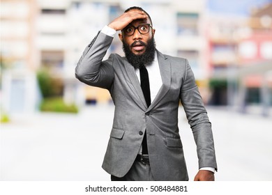 Business Black Man Worried